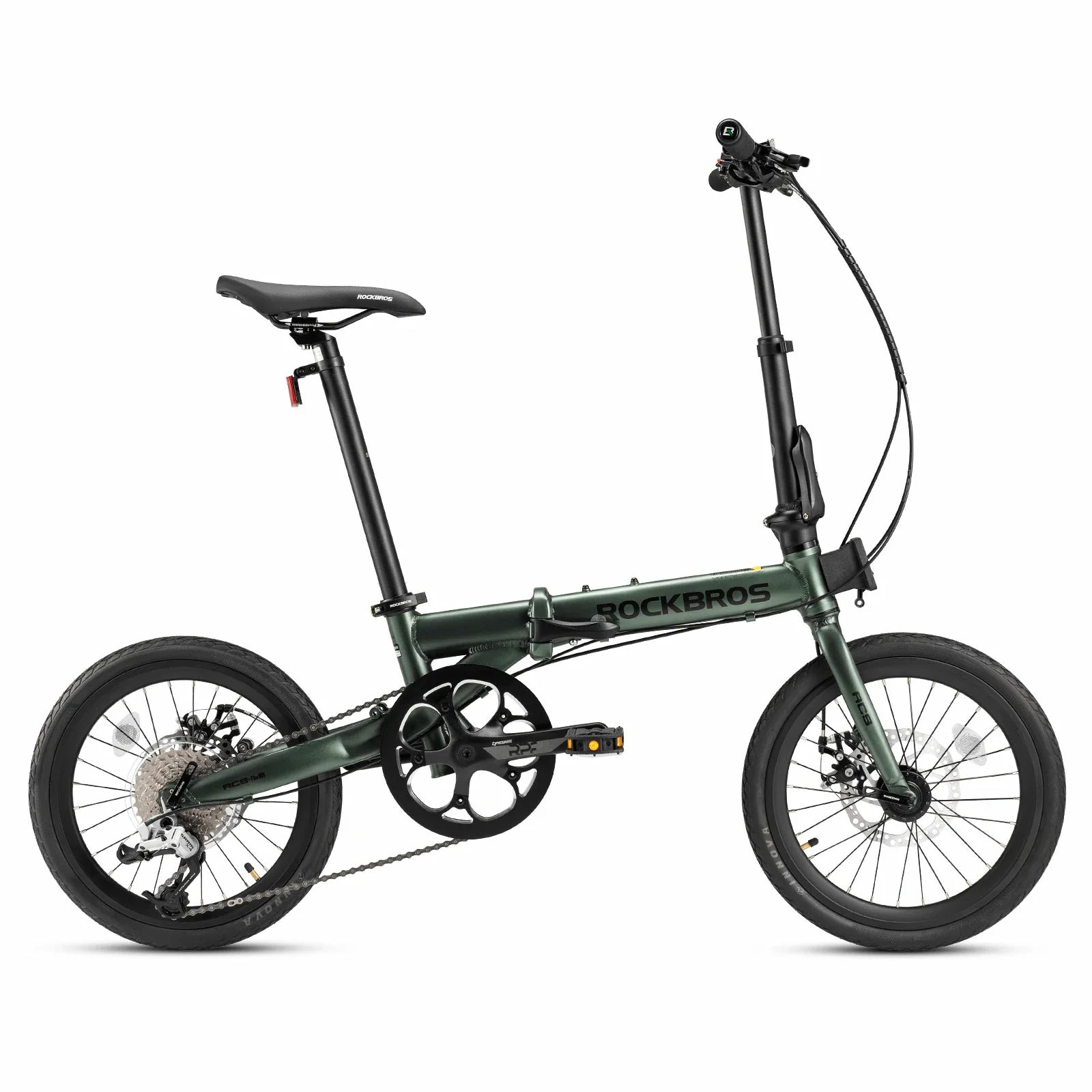 16 Inch Folding Bike 9 Speed #Color_Green
