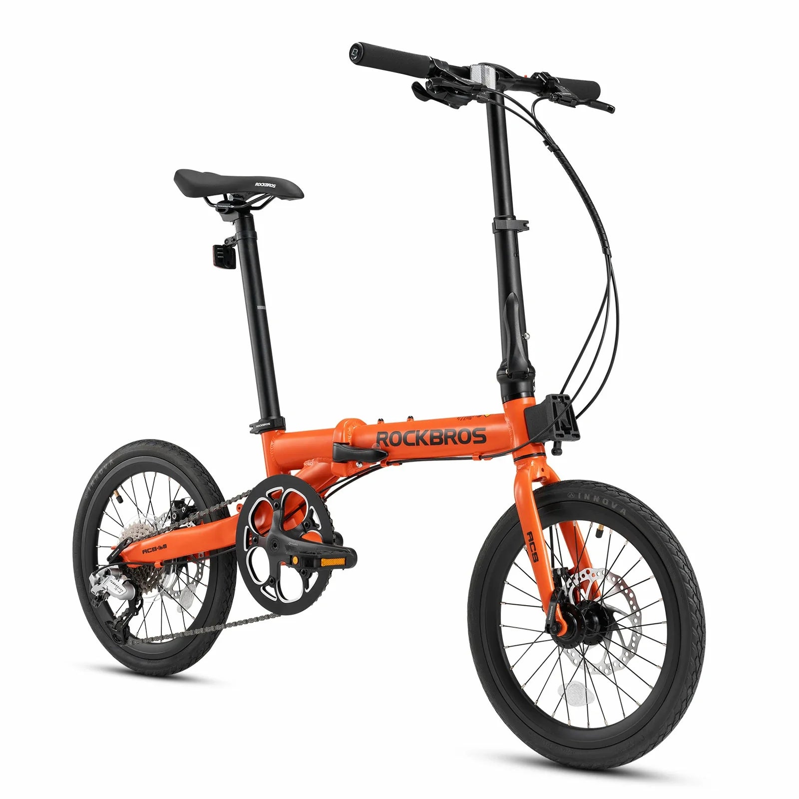 16 Inch Folding Bike 9 Speed #Color_Orange