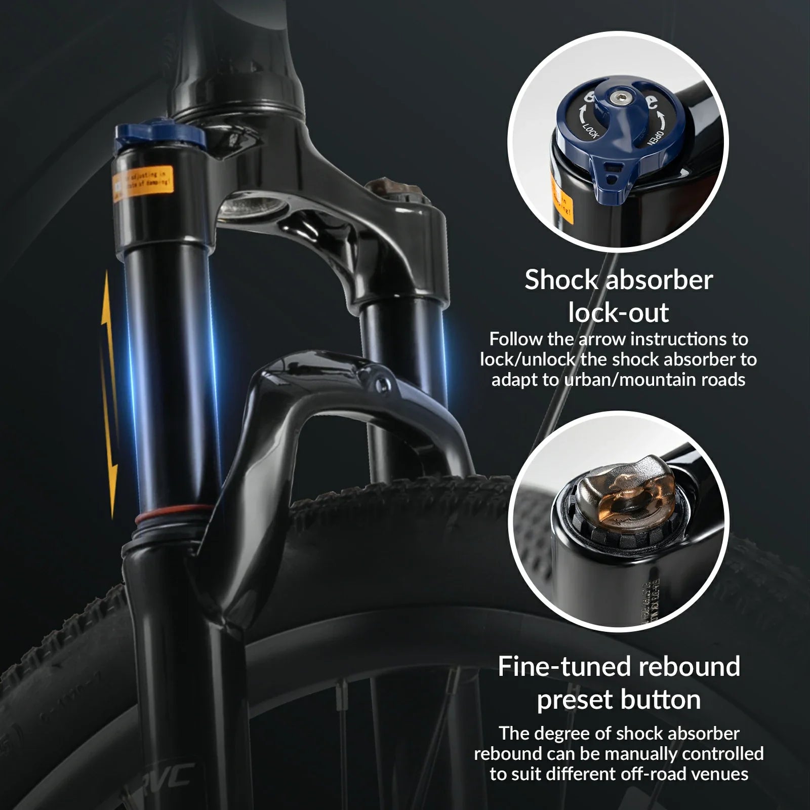 Hydraulic disc brake system on ROCKBROS MT200 mountain bike.