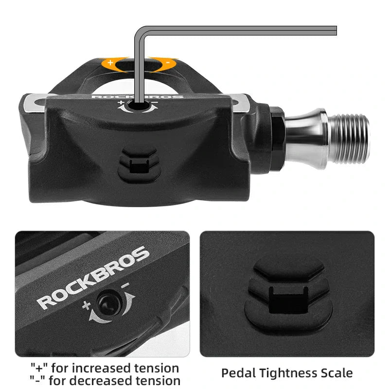 Carbon Fiber SPD Clipless Pedals for Road Bikes 9/16''