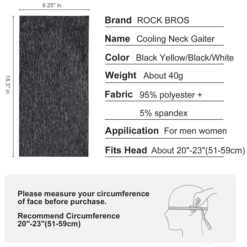 ROCKBROS Cooling Neck Gaiter Face Mask Fishing Scarf Face Cover for Men Women - ROCKBROS