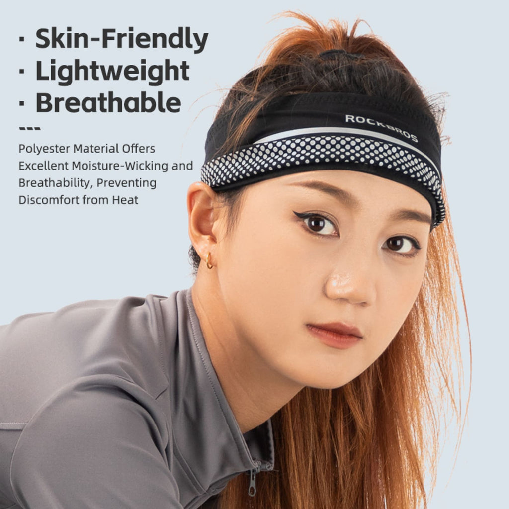 ROCKBROS Reflective Sports Sweat Band - Stay Cool & Visible 