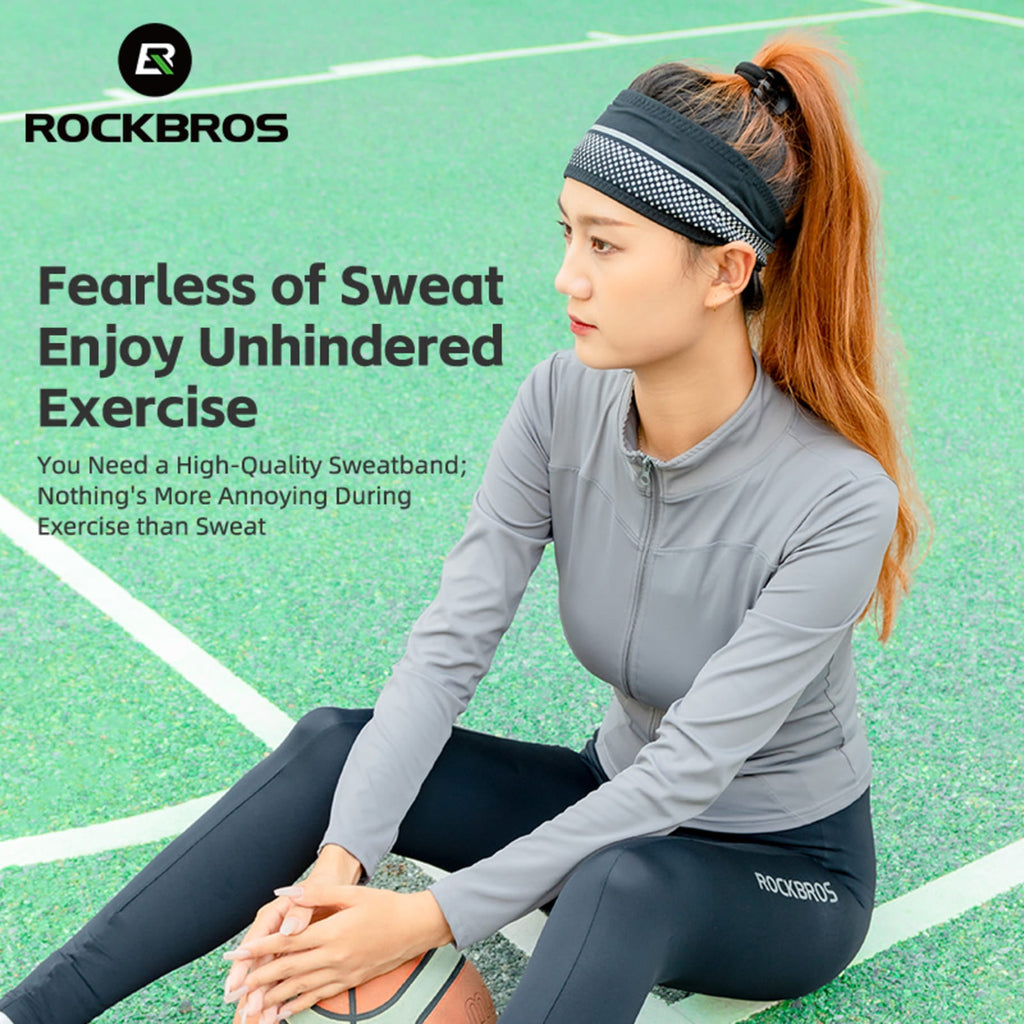 ROCKBROS Reflective Sports Sweat Band - Stay Cool & Visible 