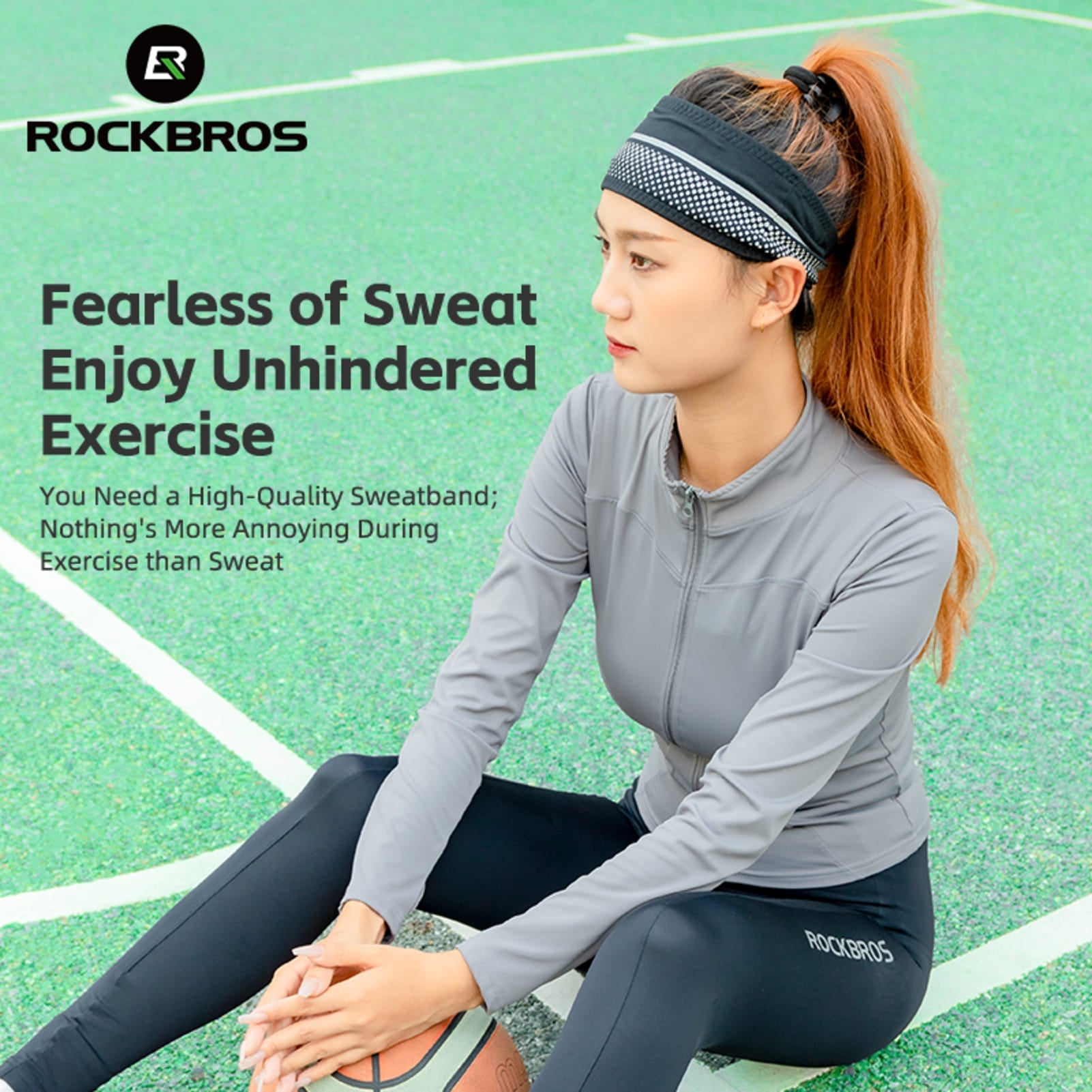 ROCKBROS Reflective Sports Sweat Band - Stay Cool & Visible 