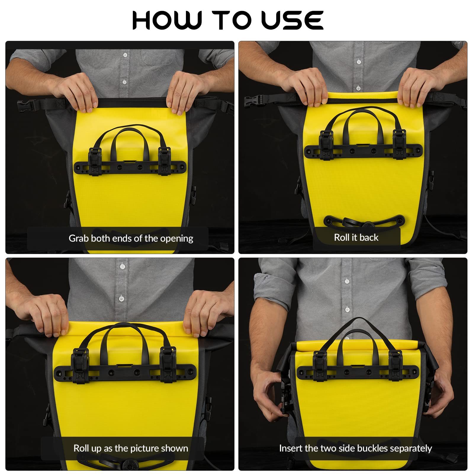 ROCKBROS 100% Waterproof Cycling Pannier Bag 10-12L