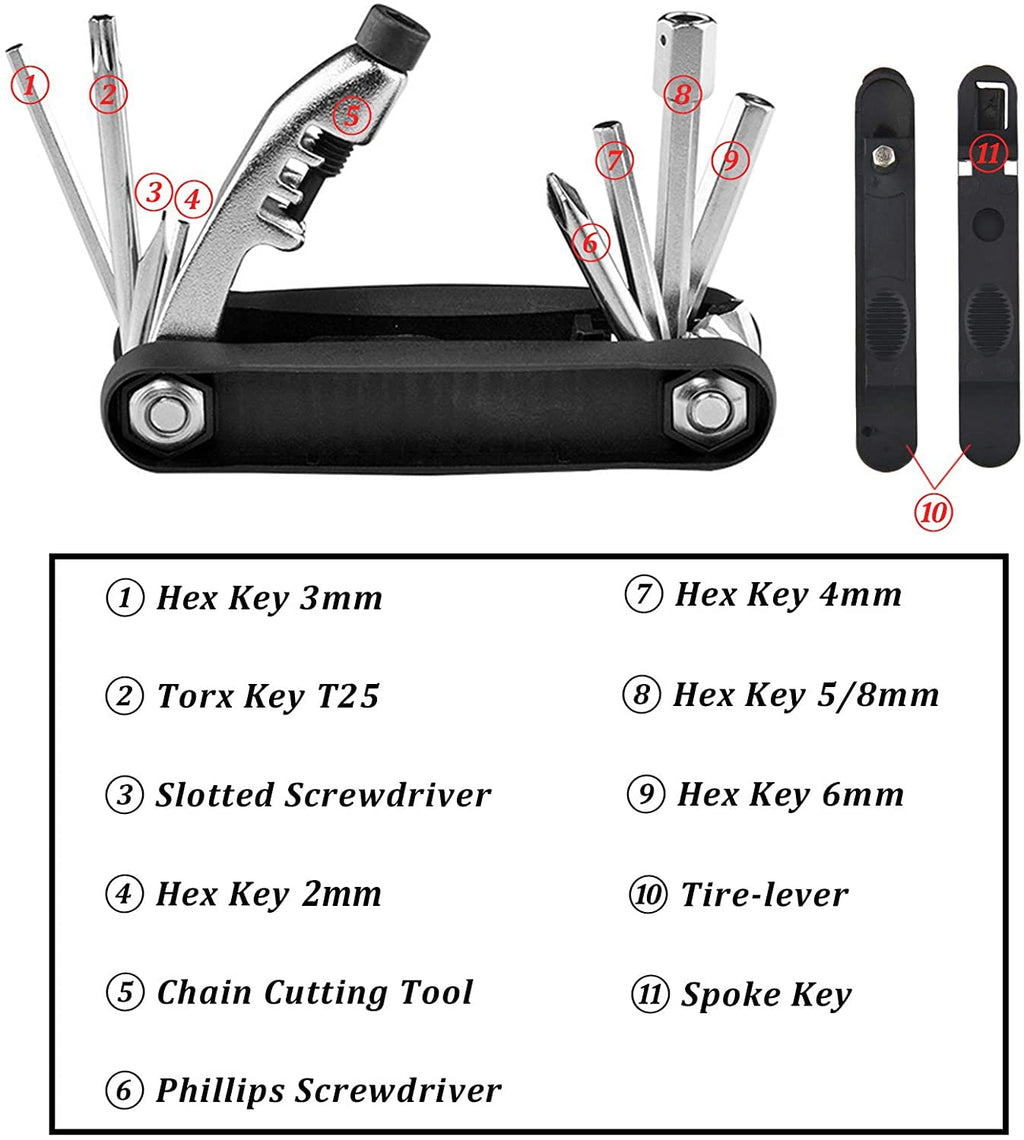 ROCKBROS 12 in 1 Portable Bike Repair Tool Kit Multifunctional Pocket Tool