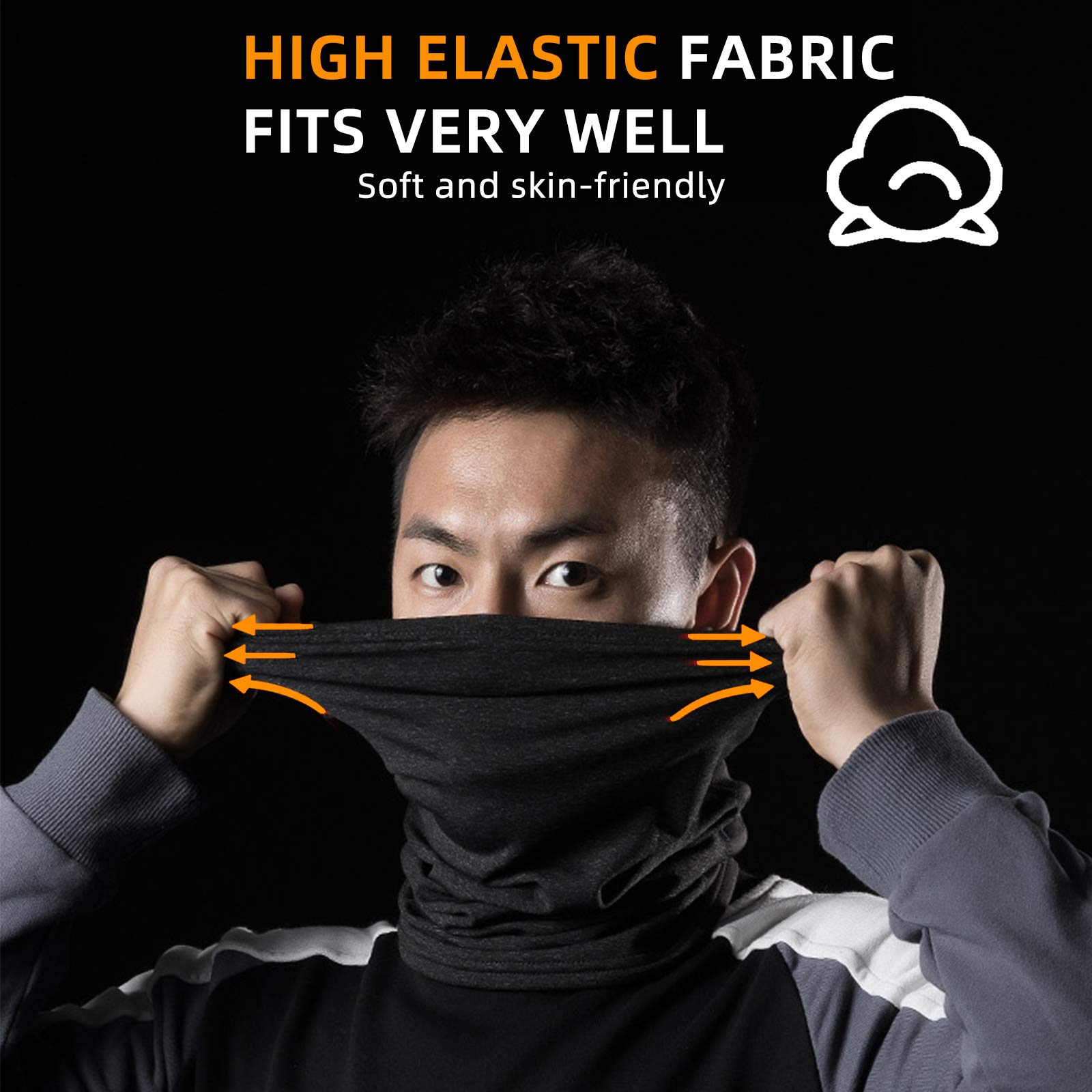 ROCKBROS Balaclava Face Masks Neck Warmer Multifunctional Windproof #Color_Stripe Grey