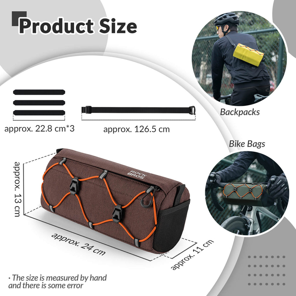 ROCKBROS Handlebar Bag 2.2L – Smart Storage On-The-Go! #Color_Brown