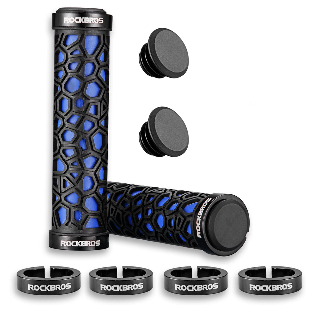 ROCKBROS Bicycle Handlebar Grips Aluminum Alloy Double Lock-on Bike Grips #Color_Red