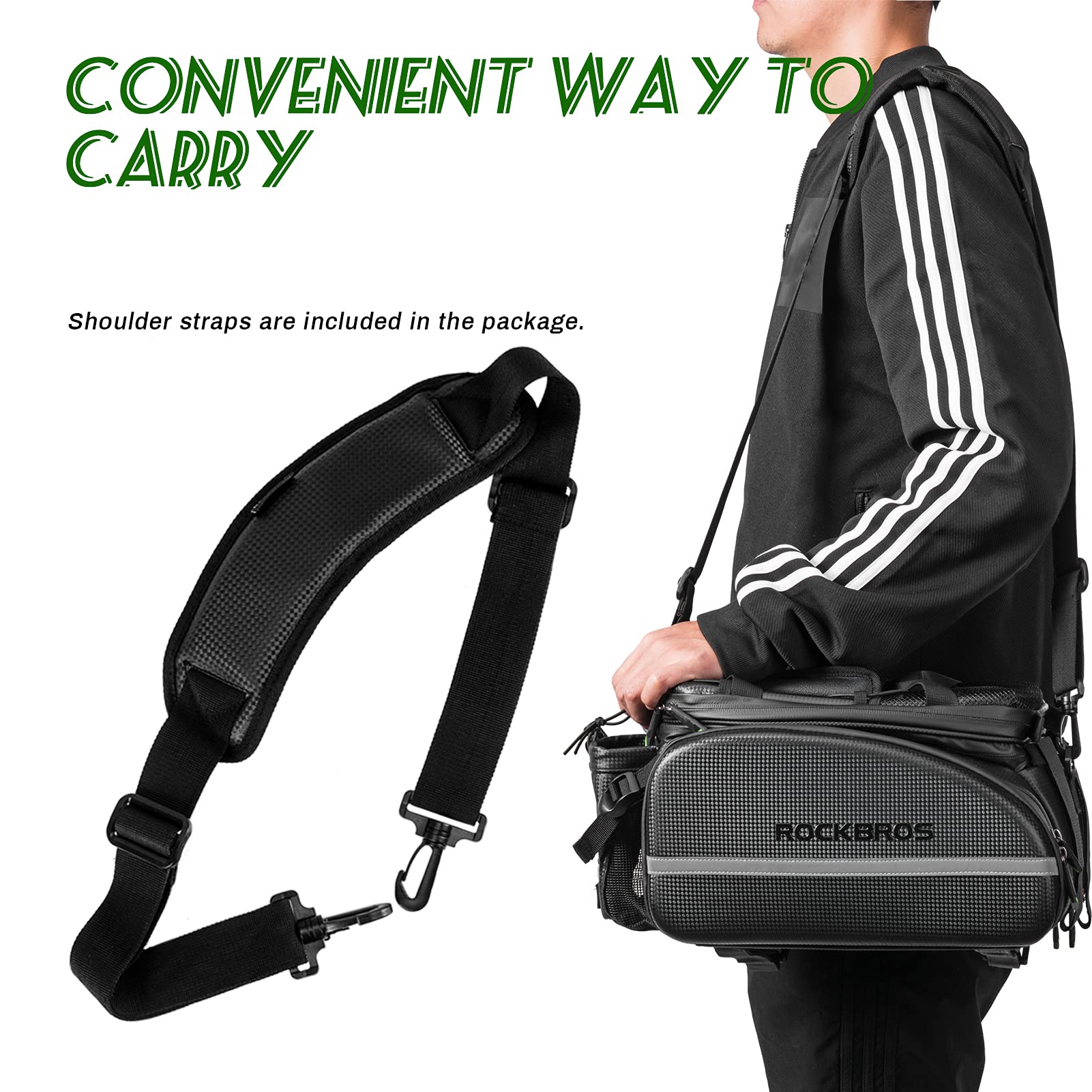 ROCKBROS Bicycle Pannier Bag Waterproof Carbon Texture Rear Rack Bag - ROCKBROS-UK