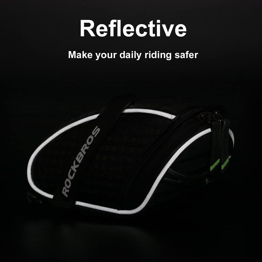 ROCKBROS Bicycle Saddle Bag Under Seat 3D Shell Cycling Seat Pack #Size_Black