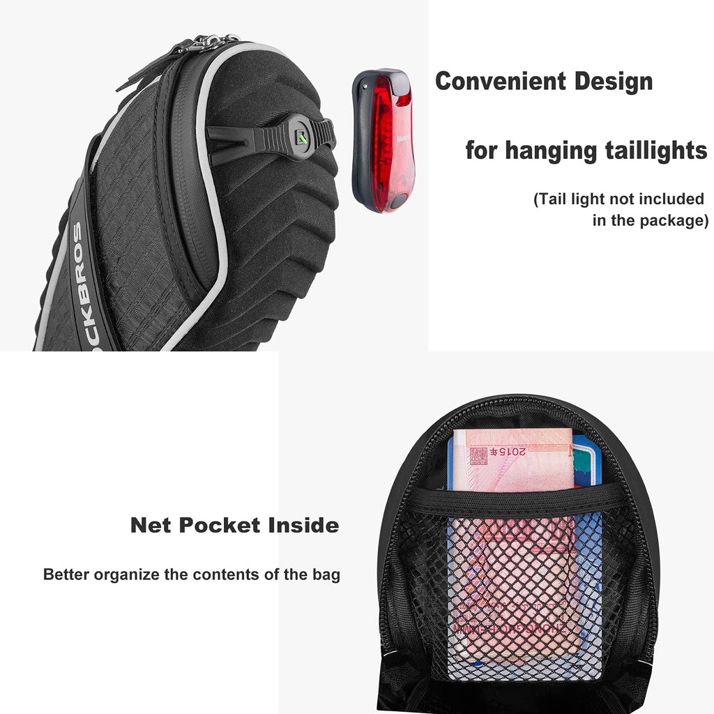 ROCKBROS Bicycle Saddle Bag Under Seat 3D Shell Cycling Seat Pack #Size_Red+tool