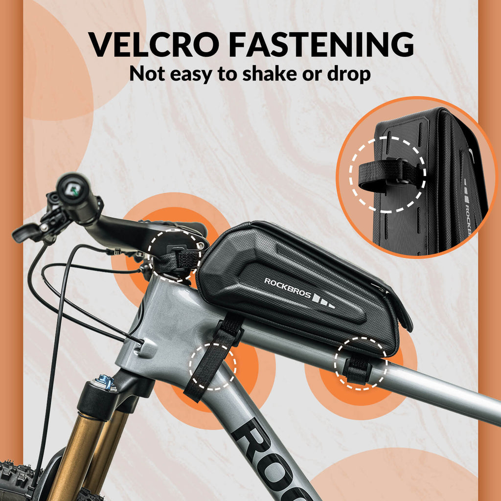 ROCKBROS Bike Frame Bag 1.7L – Smart Storage + Phone Access On The Go!​ #Color_Black