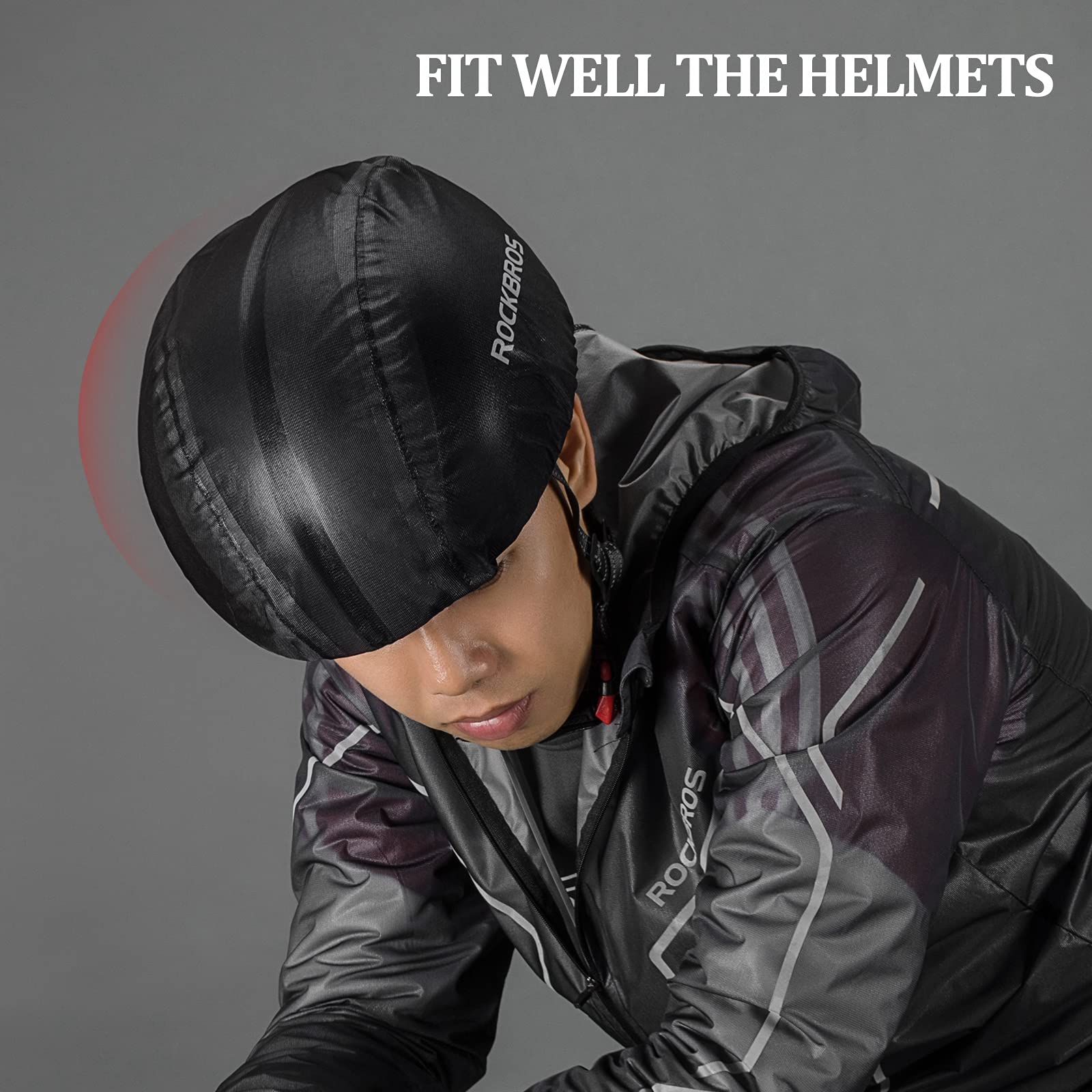 ROCKBROS Bike Helmet Cover with Reflective Logo Rainproof & Dustproof #Color_White
