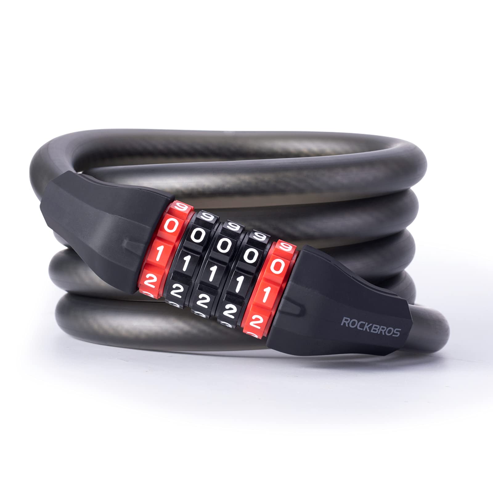 ROCKBROS Bike Lock High Security Combination Cable Lock with 5-Digits Codes #Style_180cm
