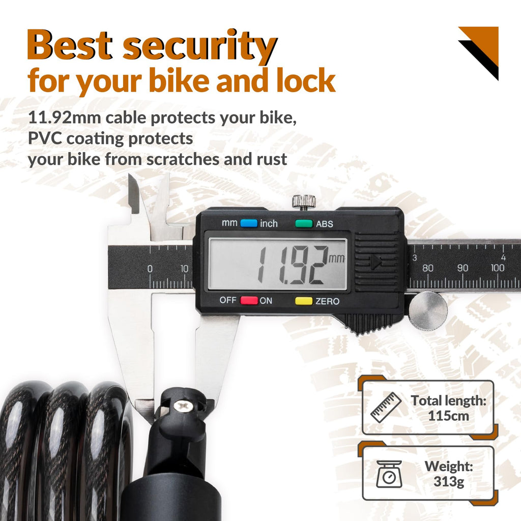ROCKBROS Bike Locks High Security Lock for Bicycle Heavy Duty Cycling Locks #Color_White