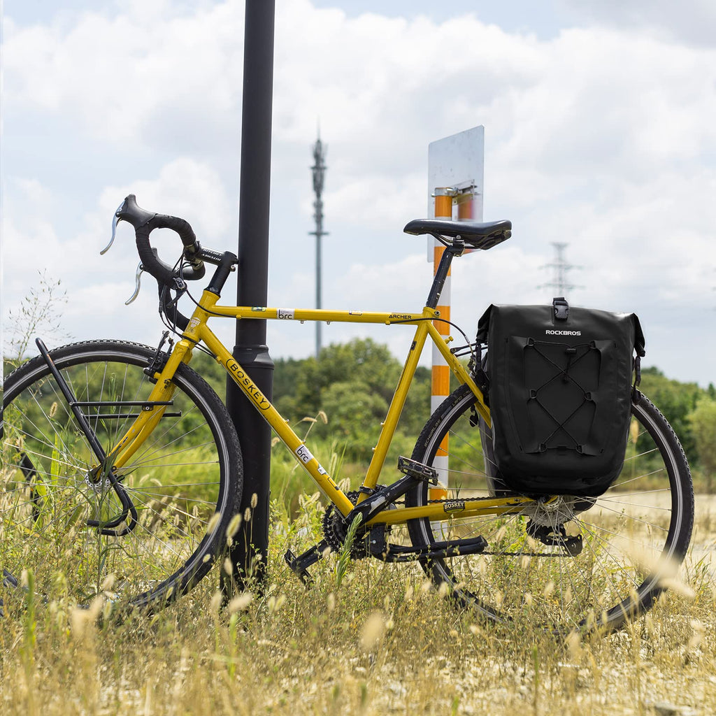 ROCKBROS Bike Pannier Bag 25L 32L 100% Waterproof Rear Rack Bike Bag #Style_Black