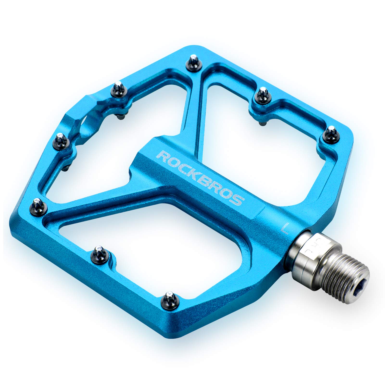 ROCKBROS Bike Pedals Ultra Lightweight Flat  Pedals 9/16 Inch (Pair) #Color_Blue