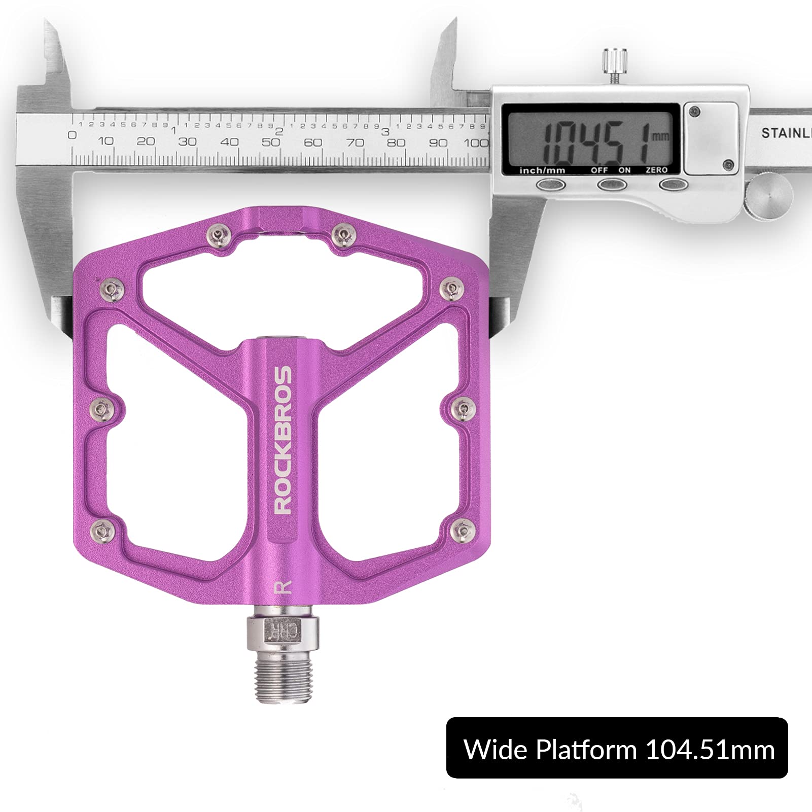 ROCKBROS Bike Pedals Ultra Lightweight Flat  Pedals 9/16 Inch (Pair) #Color_Purple