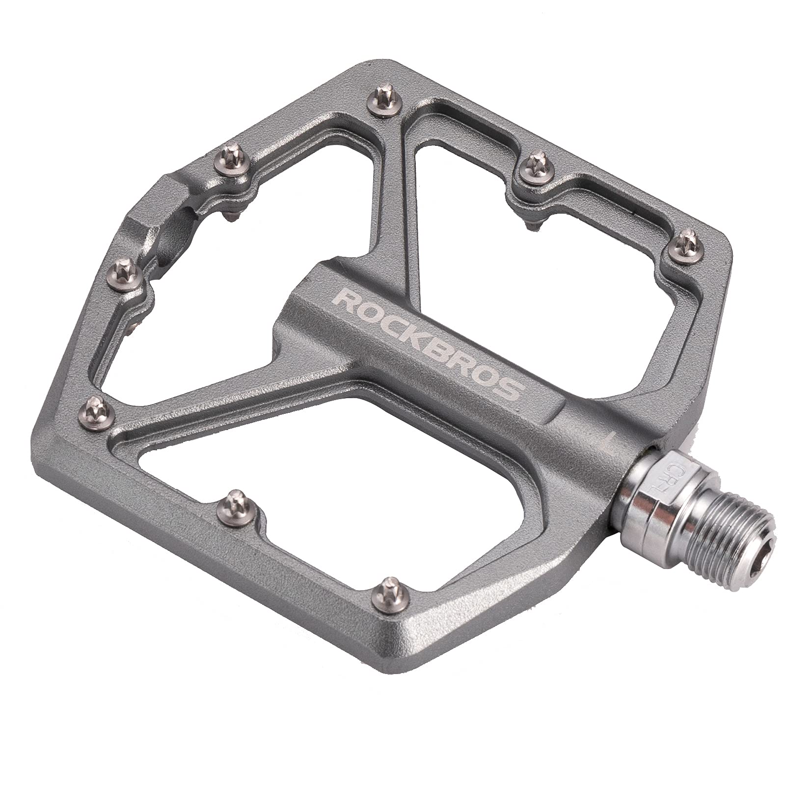 ROCKBROS Bike Pedals Ultra Lightweight Flat  Pedals 9/16 Inch (Pair) #Color_Titanium