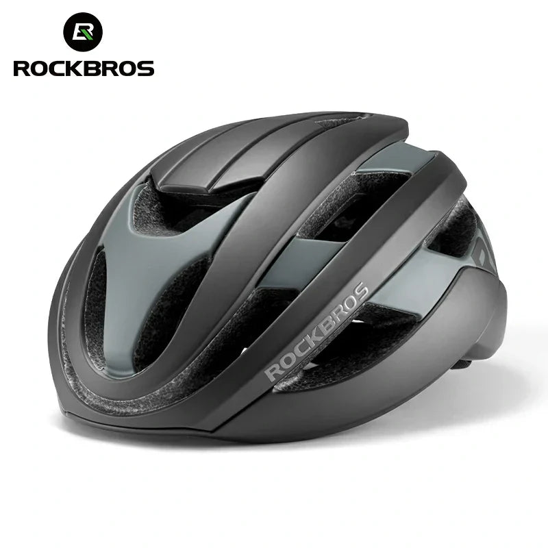 ROCKBROS LK-12 Flowing Light cycling bike helmet with LED lights, aerodynamic design and adjustable fit. #Color_Black (matte)