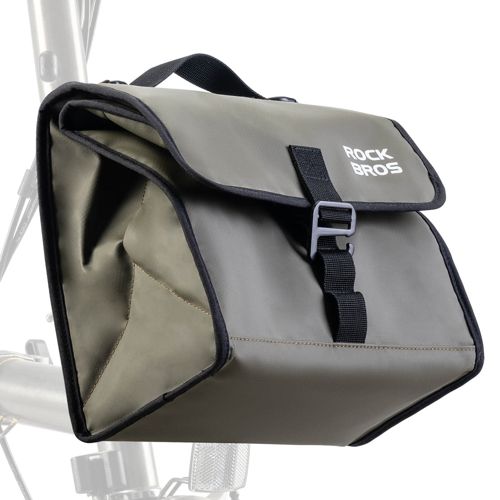 ROCKBROS Folding Bike Handlebar Bag Backpack 4-7L – Compact & Versatile Storage for Every Ride!​ #Color_Brown