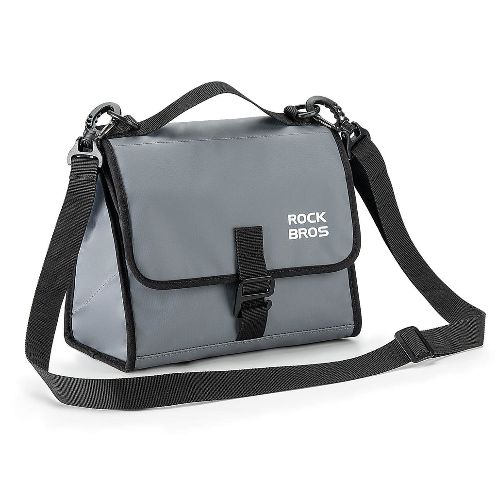 ROCKBROS Folding Bike Handlebar Bag Backpack 4-7L – Compact & Versatile Storage for Every Ride!​ #Color_Grey
