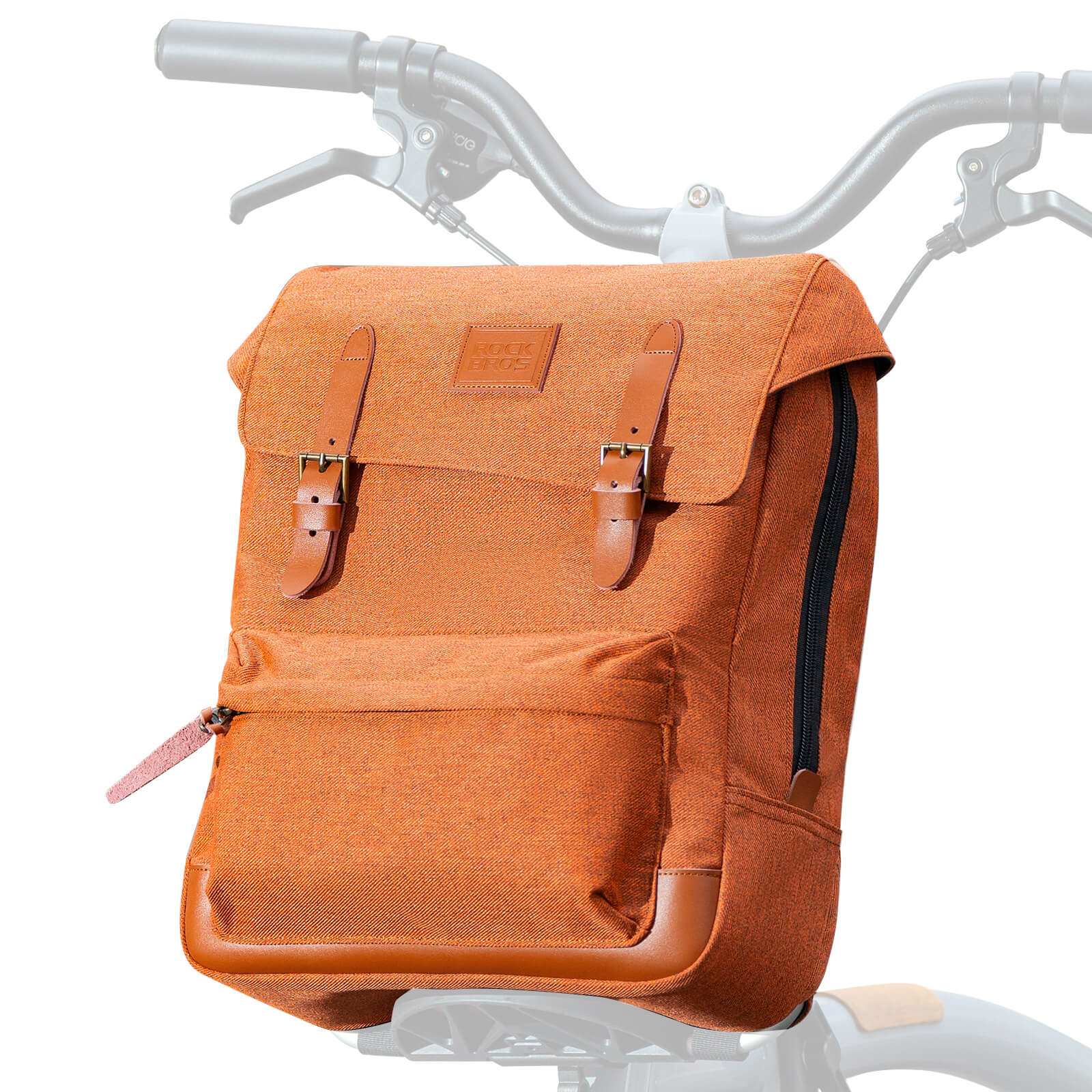 ROCKBROS Folding Bike Handlebar Bag Backpack 8.3L – Ultimate Compact Storage for Cyclists!​ #Color_Orange