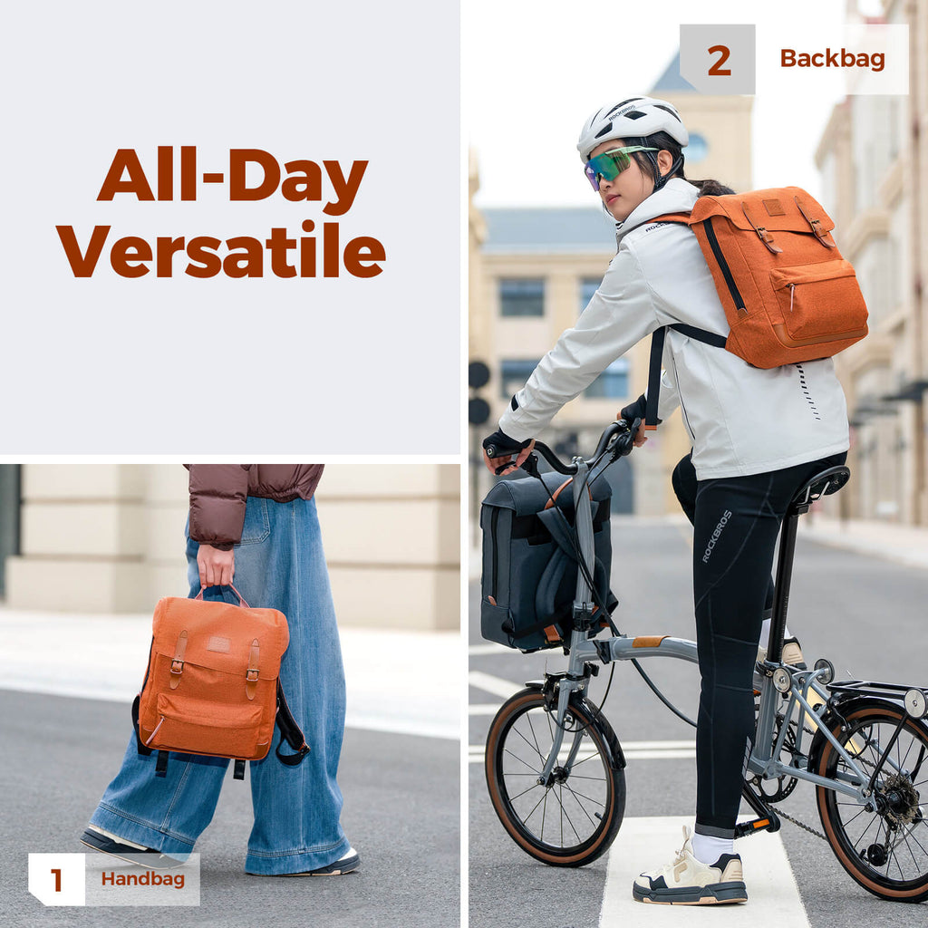 ROCKBROS Folding Bike Handlebar Bag Backpack 8.3L – Ultimate Compact Storage for Cyclists!​ 