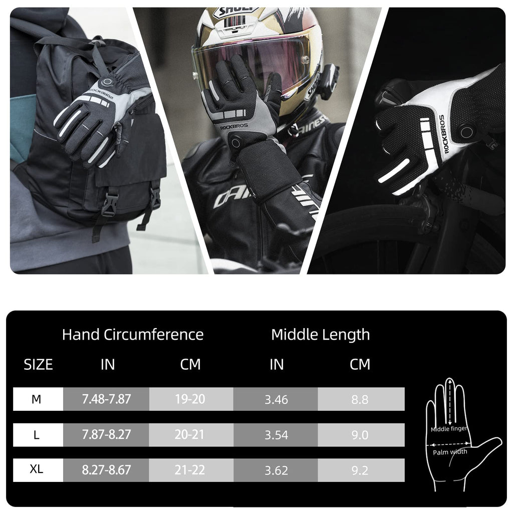 Battery Heated Gloves Winter Touchscreen 3 Gear Electric Cycling Gloves - ROCKBROS-UK