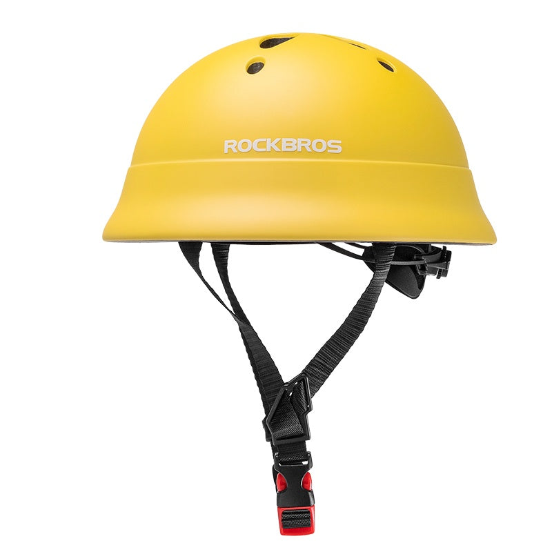 ROCKBROS kids bike helmet, round shape, adjustable and protective cycling helmet for children.#Color_Yellow