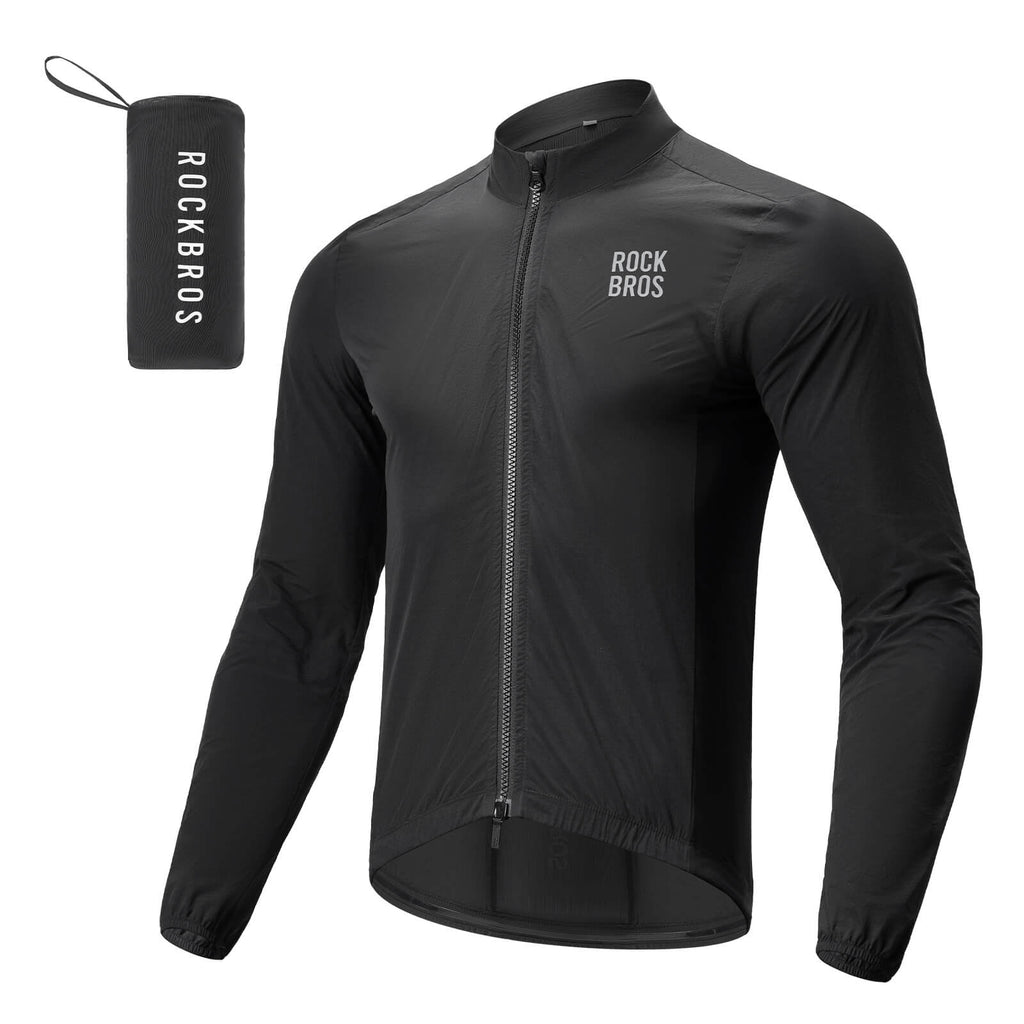 ROCKBROS Long-Sleeve Cycling Windbreaker Jacket – Ultimate Weather Protection!​ #Color_Black