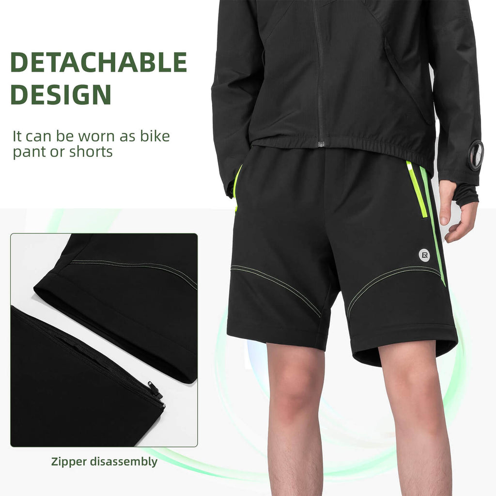 Men's Double-Layer Detachable Padded Breathable Cycling Trousers