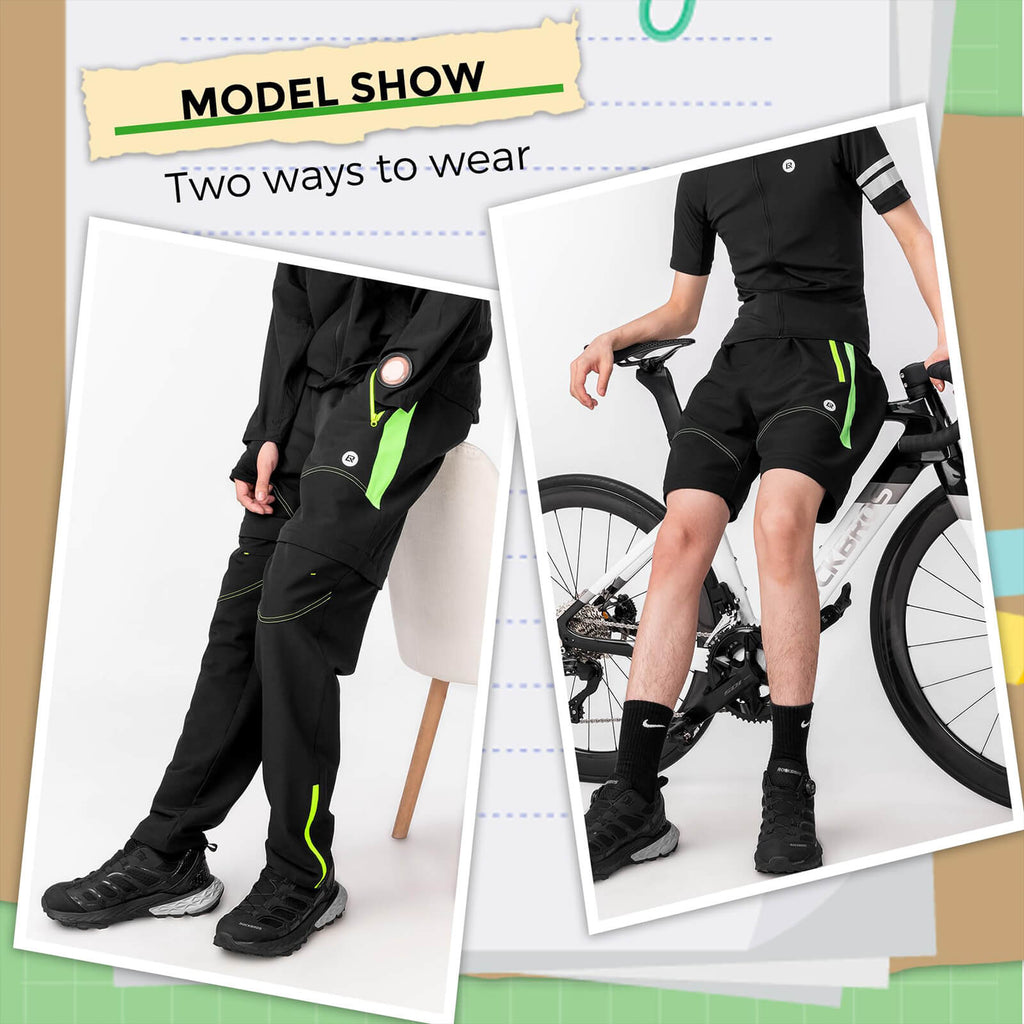 Men's Double-Layer Detachable Padded Breathable Cycling Trousers