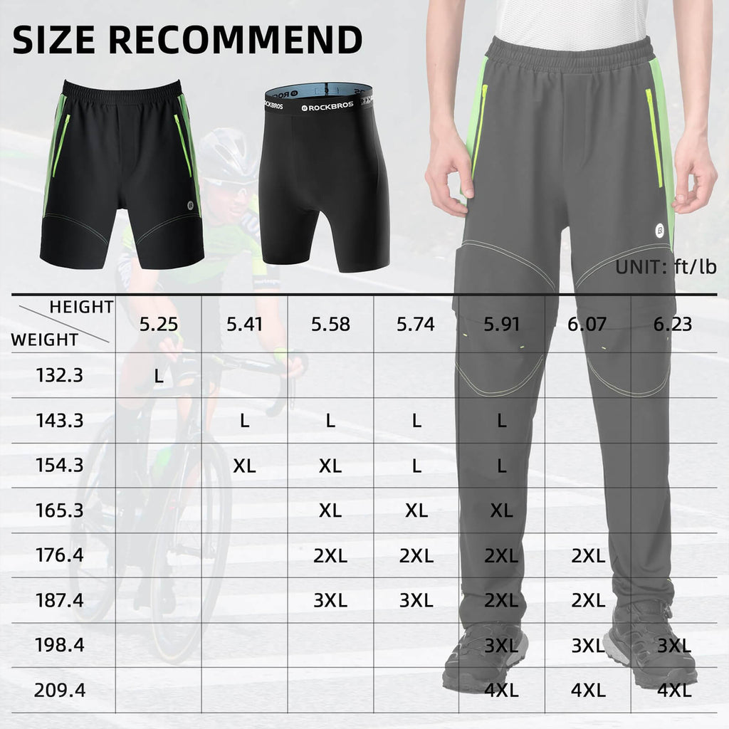 Men's Double-Layer Detachable Padded Breathable Cycling Trousers