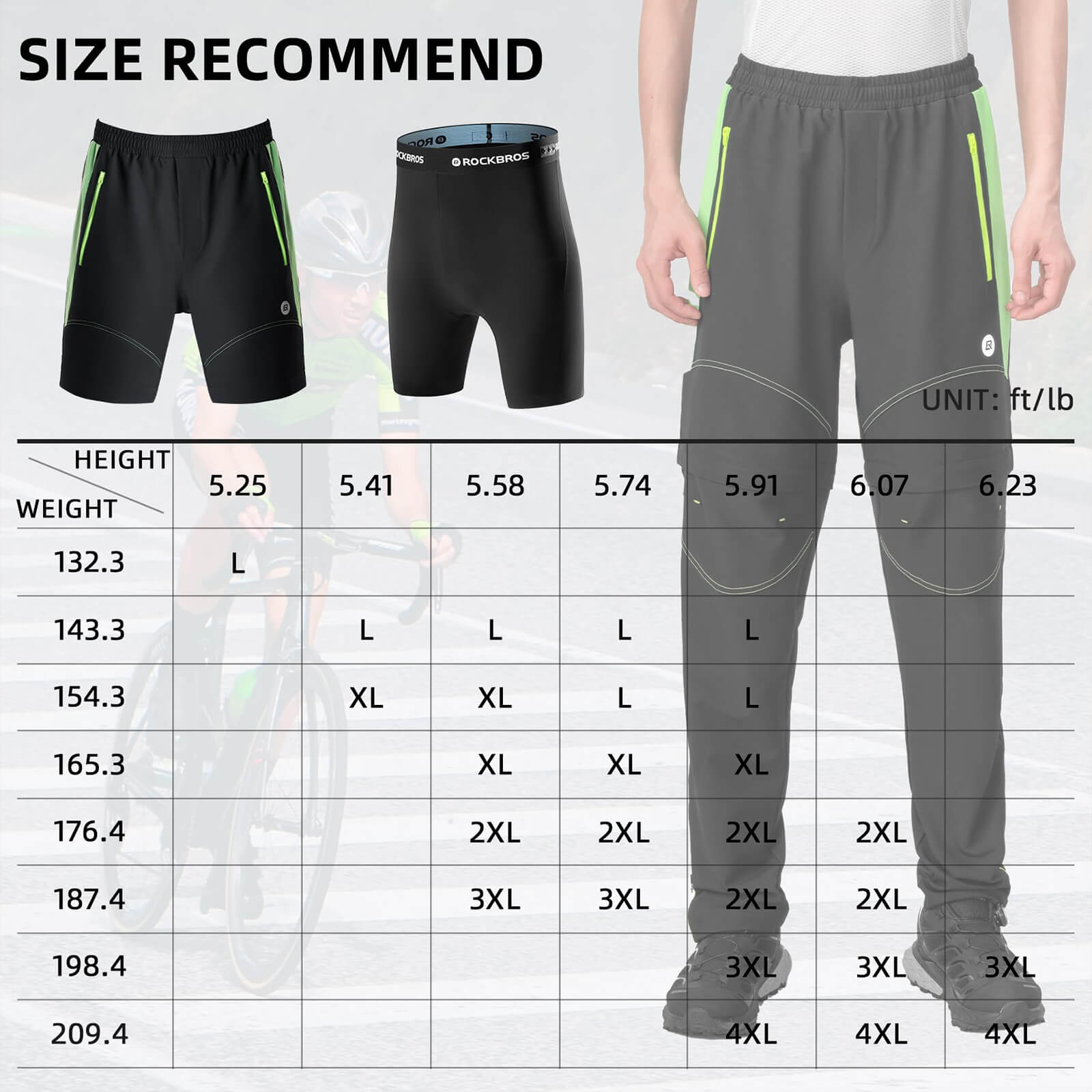 Men's Double-Layer Detachable Padded Breathable Cycling Trousers