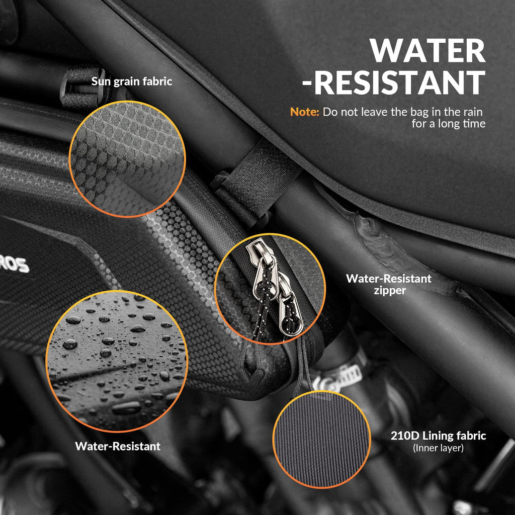 ROCKBROS Motorcycle Bag Motorcycle Water-Repellent Tool Bag 1.5L Black #Style_Left+Right