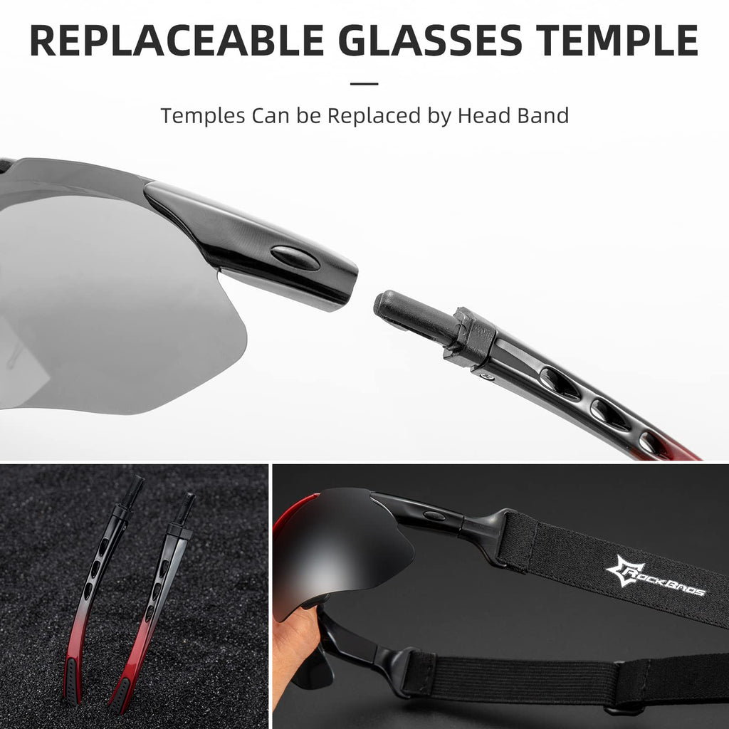 ROCKBROS Polarized Cycling Sunglasses with 5 Interchangeable Lenses ALT #color_Blue