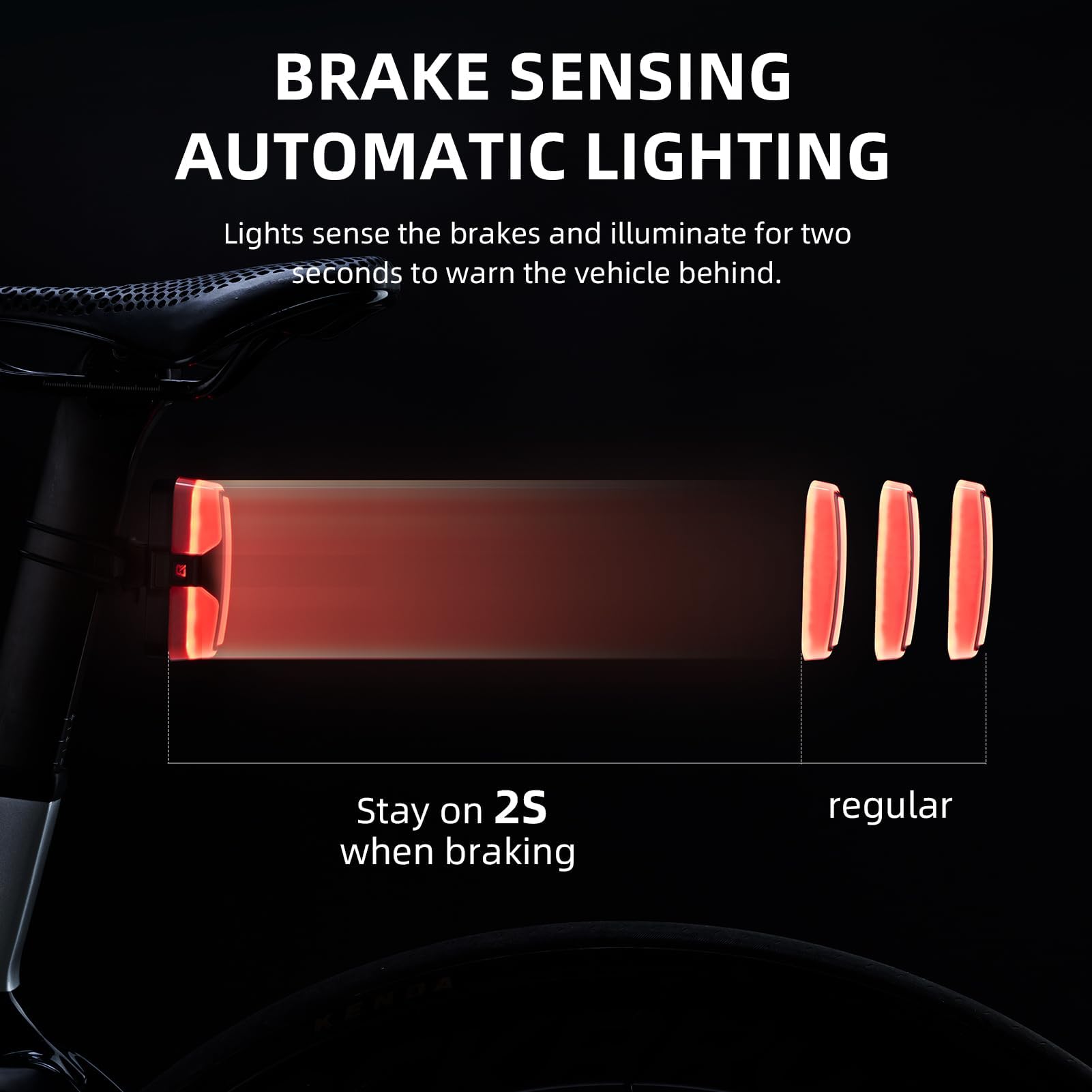 ROCKBROS Rear Bike Light USB Rechargeable with Brake Sensing 5 Modes - ROCKBROS-UK