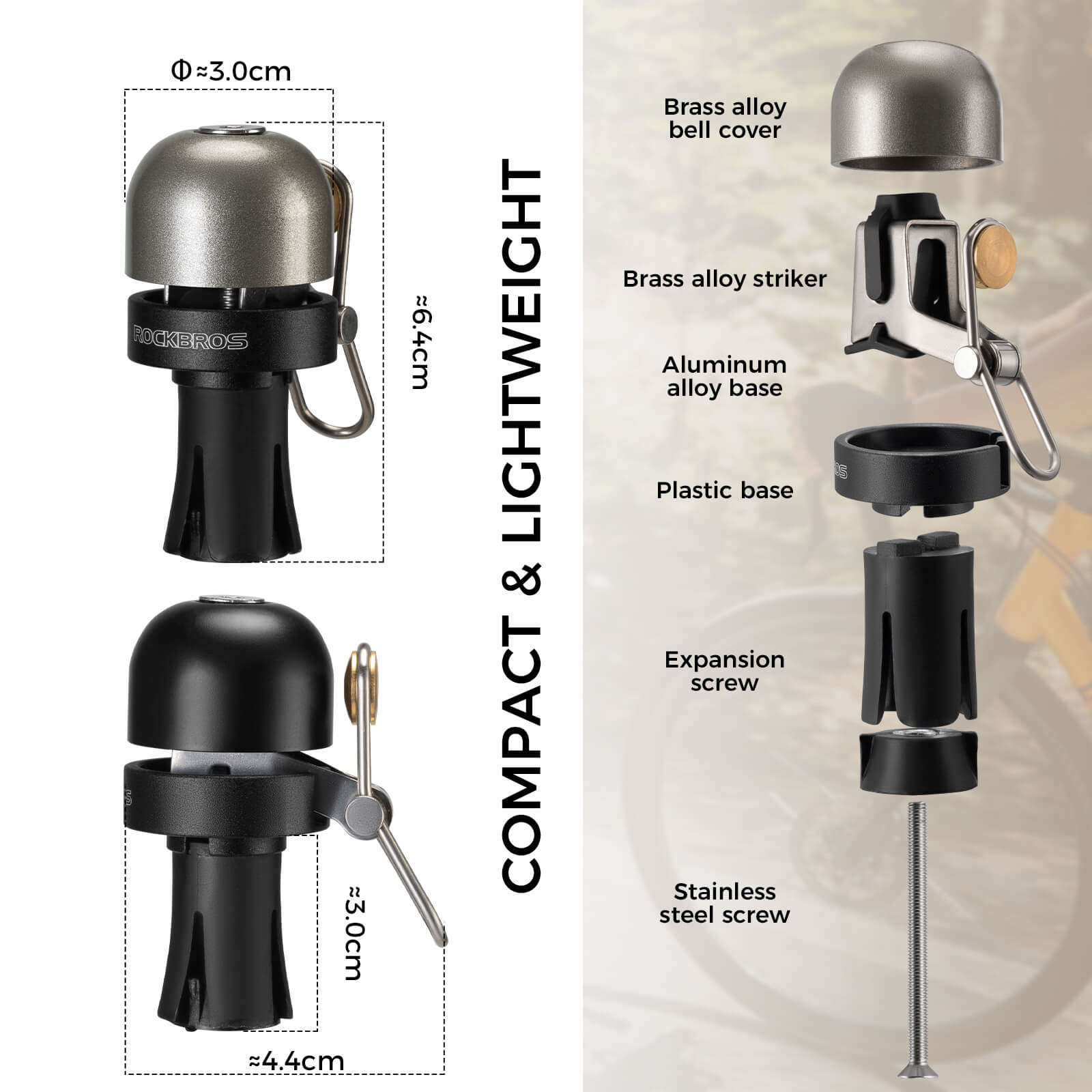 ROCKBROS Road Bike Bell Handlebar Plug – Smart, Compact & Loud! 