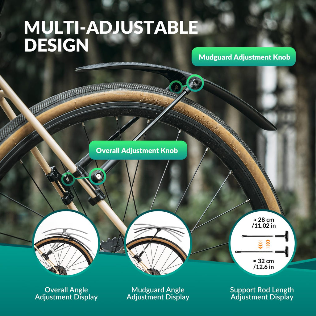 ROCKBROS Road Bike Fenders Set Adjustable Quick Release Bicycle Mudguard 