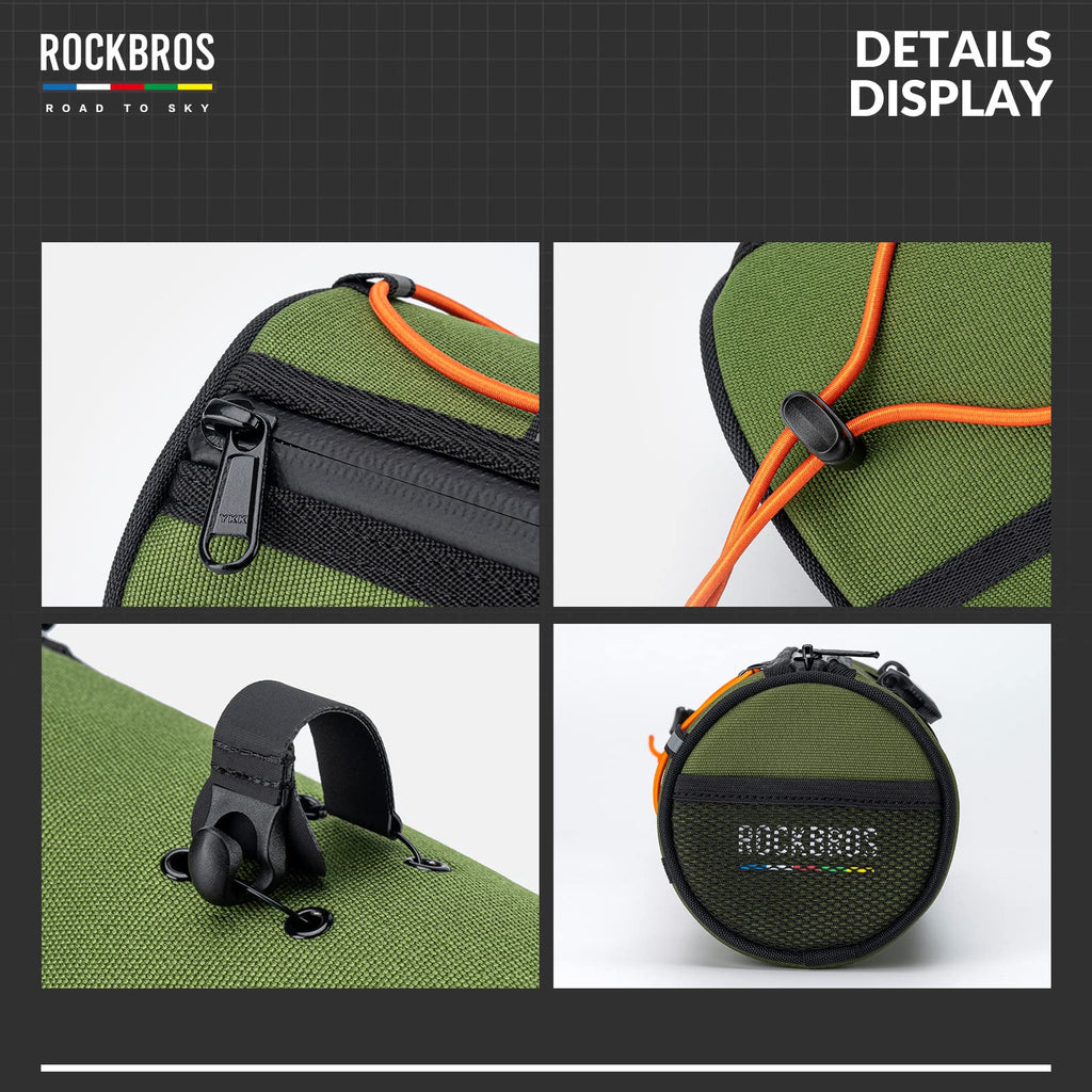 ROCKBROS Road-to-Sky Bicycle Handlebar Bag Front Bag for Bikes 5 Colors #Color_Army Green