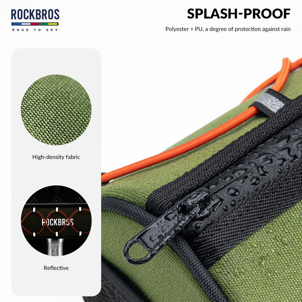 ROCKBROS Road-to-Sky Bicycle Handlebar Bag Front Bag for Bikes 5 Colors #Color_Army Green