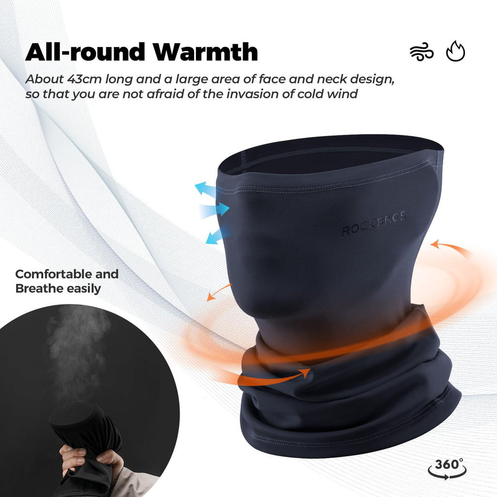 ROCKBROS Windproof Neck Warmer Gaiter Half Balaclava for Men & Women #Color_Dark Blue