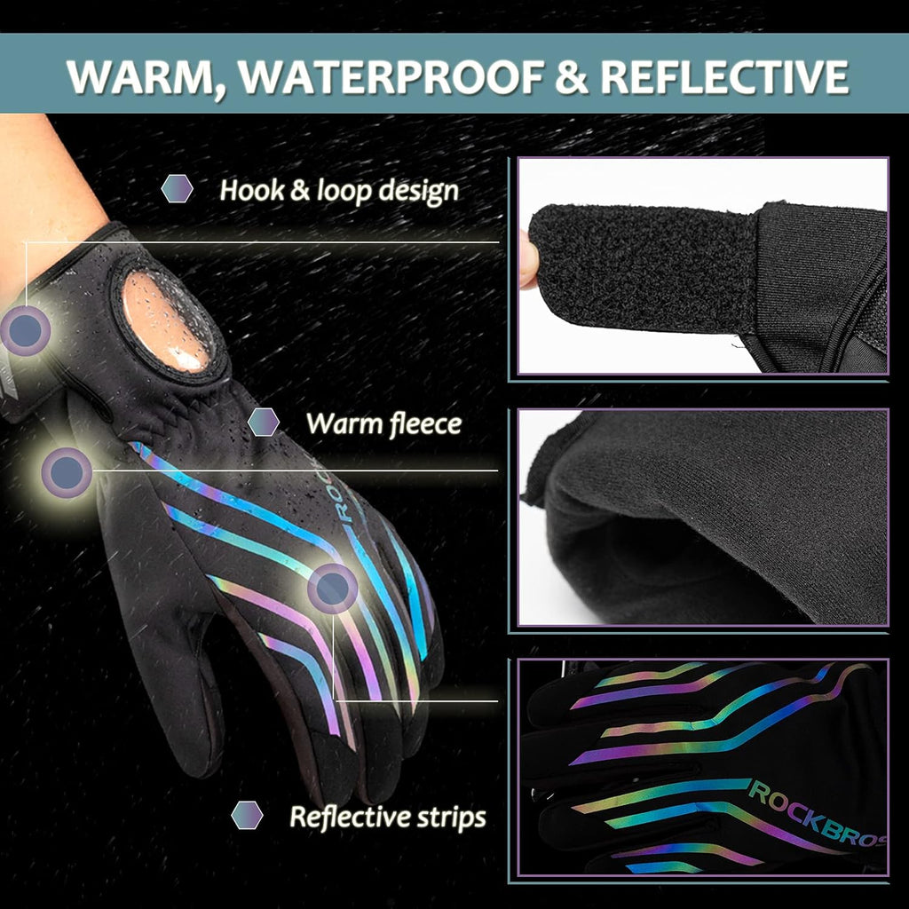 ROCKBROS Windproof Thermal Full Finger Cycling Gloves