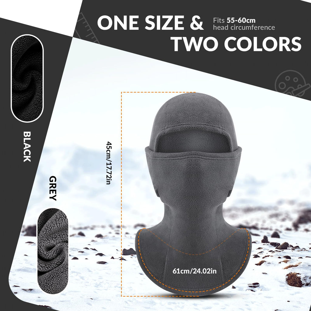 ROCKBROS Winter Balaclava Windproof Fleece Ski Mask for Men and Women #Color_Grey