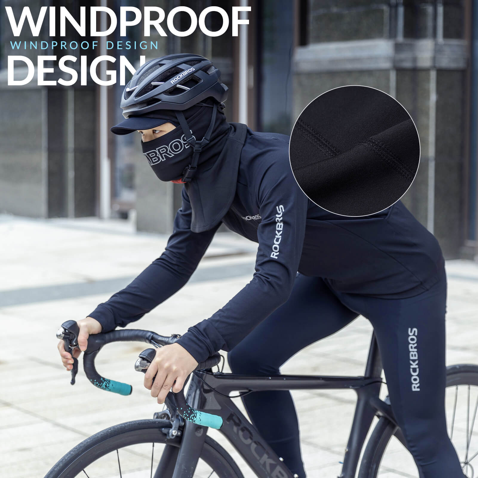 ROCKBROS Winter Windproof Cycling Balaclava Warm Face Hood Mask