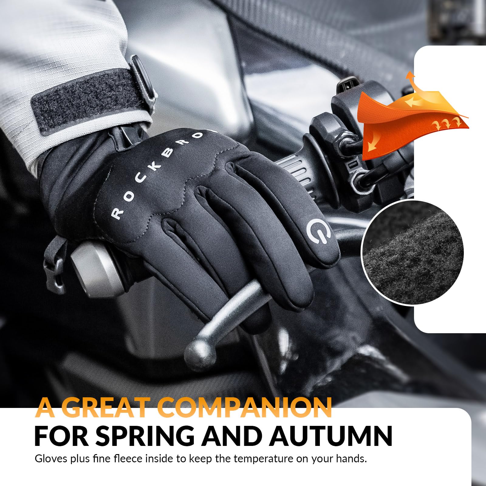 ROCKBROS Winter Windproof Thermal Anti-Slip Touchscreen Unisex Cycling Gloves