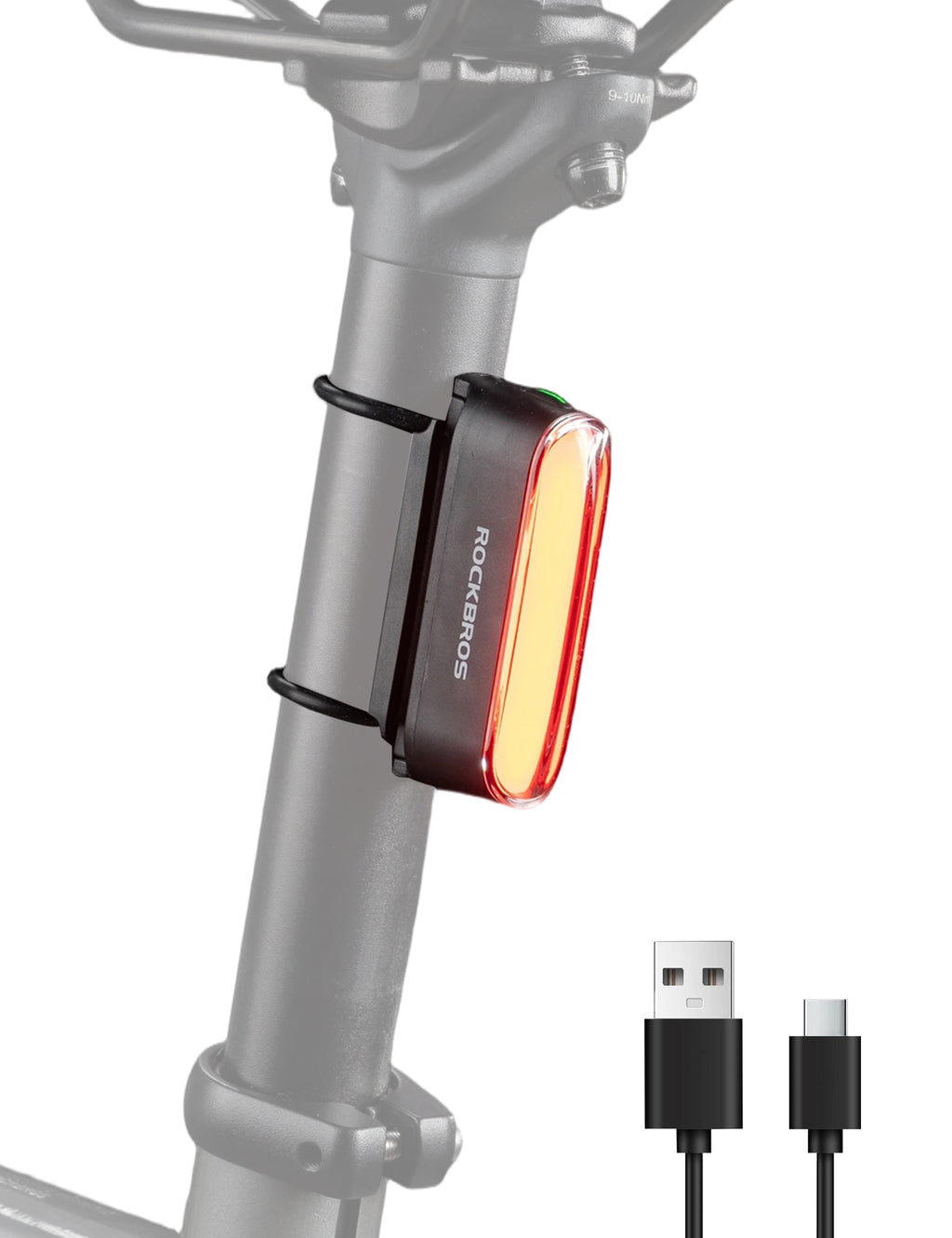 ROCKBROS Smart Bike Rear Light Magnetic Tail Light Rechargeable Waterproof
