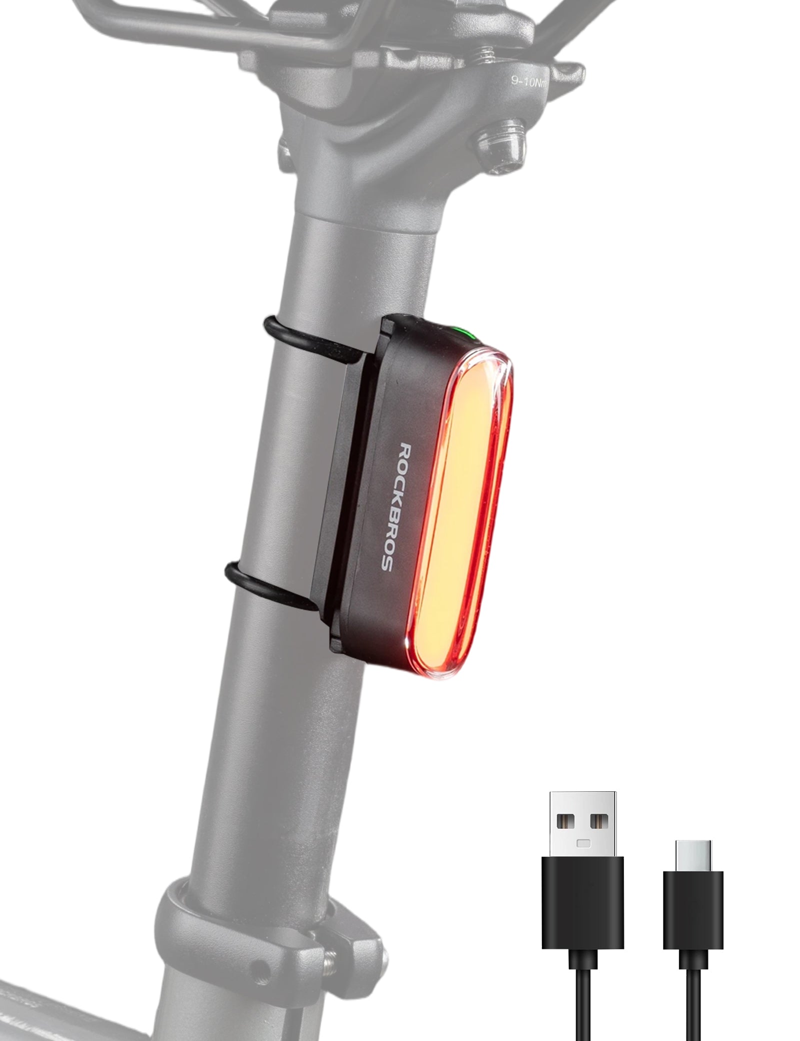 ROCKBROS Smart Bike Rear Light Magnetic Tail Light Rechargeable Waterproof